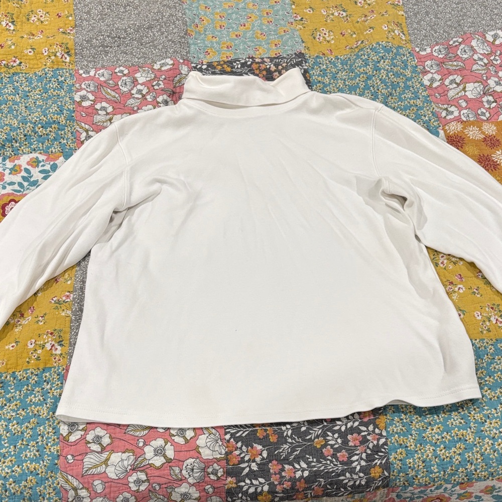 Karen Scott Classic White Cotton Turtleneck